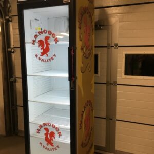 display køleskab med glaslåge