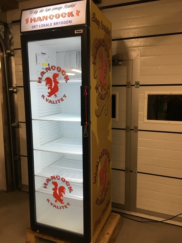 display køleskab med glaslåge